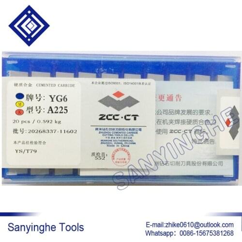 Free shipping high quality 20pcs/lots A225 ZYG6 / YG8 / YW1 / YW2 / YT5 / YT14 / YT15 carbide welding inserts brazed insert