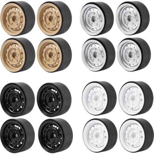 4Pcs Metal 1.9Inch Beadlock Wheel Rim Hub for 1/10 Rc Crawler Car Axial Scx10 90046 Traxxas Trx4 Rc4Wd D90 D110 Tf2 12 small hol