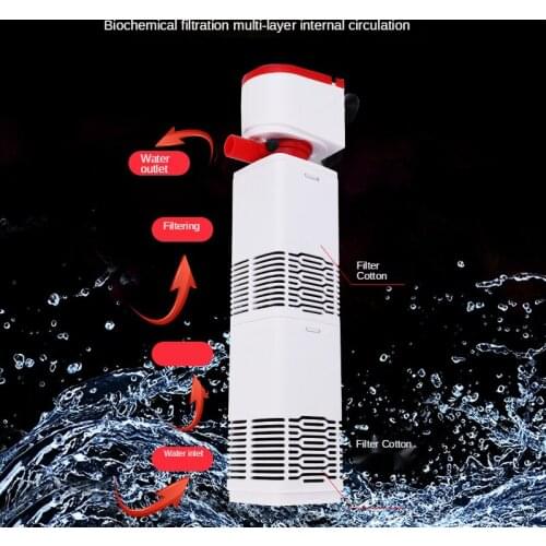 3 In 1 Aquarium Filter Pump Submersible Pump Internal Oxygen Air Pump Water Pumping Oxygenation Wave Maker Filtration Fish Tank