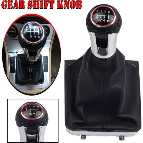 5/6 Speed Car Gear Shift Knob Stick Gaiter Boot Frame With Cover Case Kit For VW Passat B6 2005 2006-2011 Gear Shifter Knob