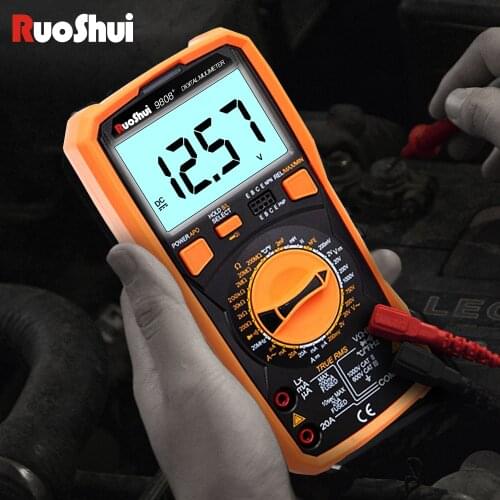 RuoShui Digital Multimeter Automatic Portable High Precision 2000uF Ohm Testers Automotive Electrical Multimetro Voltage Meter
