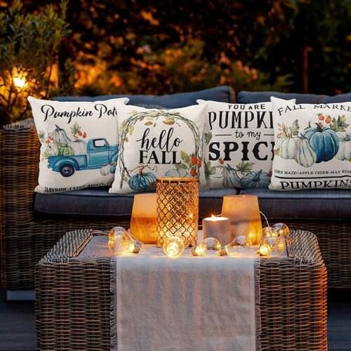 Decorations Throw Pillowcase Farmhouse Cushion Case For Sofa And Home Decor Fall Pillow Covers 18X18 Inch Set Of 4