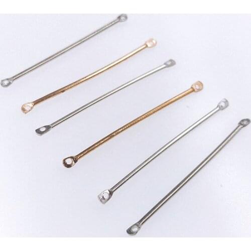 50pcs Double Cylinder Connectors for Earrings Making Findings 15/20/25/30/35/40mm Gold Handwork Jewelry Accessories