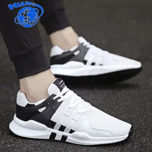 HUANQIU 2018 New Soft Bottom Lace Up mens Shoes Breathable Net Surface Student Sport Shoes Causal Shoes ZLL135