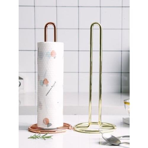 FANCITYC ins wind Nordic creative metal paper towel rack roll paper storage rack toilet paper column kitchen household paper