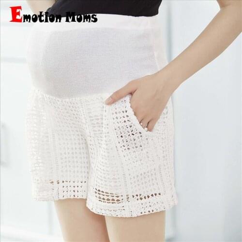 Emotion Moms Elastic Waist Maternity Shorts Pants For Pregnancy Clothes For Pregnant Women Lace Maternity Plus Size Trousers