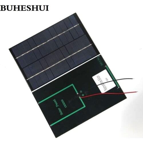 BUHESHUI 12V 4.2W Solar Panel Mini Solar Cell Module+Cable DIY Solar System Battery Charger Epoxy Polycrystalline 200*130MM