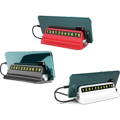 Multi-functional Hideable Night Luminous Car Temporary Parking Card Phone Number Card Plate Car Styling Telephone Cellphone Hold