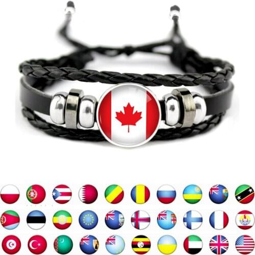 Cameroon Ecuador Netherlands Norway Peru United States Germany Denmark Iceland Belgium Canada Country Flag Men Women Bracelet