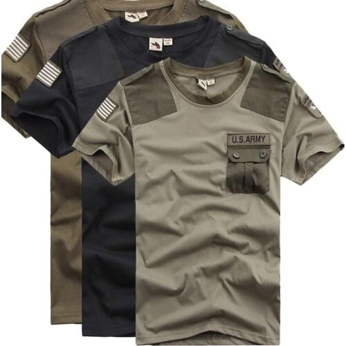 Outdoors Men`s Us Navy Military T-Shirts Army Badge Quick Dry Black Khaki Green Crewneck Tees Tops For Male
