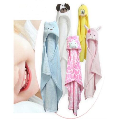 The New Cute Animal Shape Baby Hooded Bathrobe Bath Towel Baby Fleece Receiving Blanket Neonatal Hold To Be Children Kids