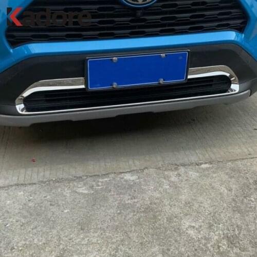 For Toyota RAV4 RAV 4 2019 2020 2021 Stainless Steel Front Bumper Lower Grille Bottom Cover Trim Molding Exterior Accessories