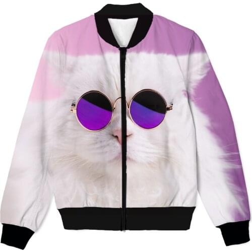 REAL American US SIZE Custom Coolest HD Cat 3D Sublimation print Zipper Up Jacket plus size 4XL 5XL 6XL
