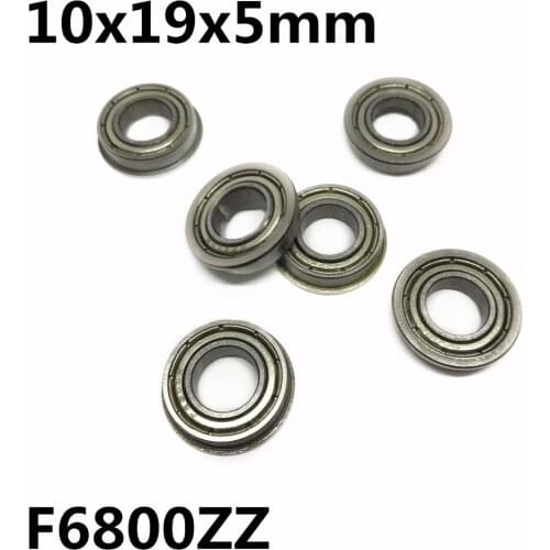 10Pcs F6800ZZ 10x19x5 mm Flange Bearings Deep Groove Ball Bearing High Quality F6800