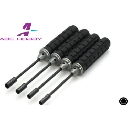 RC Silicone handleMetric Nut Socket Driver Tool Set (4.5 5.0 5.5 6.0mm) black tip