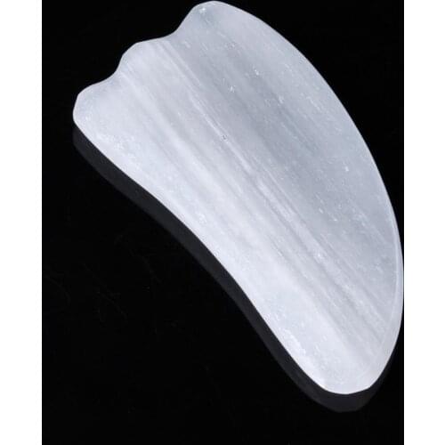 1pcs Natural Selenite Guasha Board Natural Stone Scraper Chinese Gua Sha Tools For Face Neck Back Body Pressure Tool