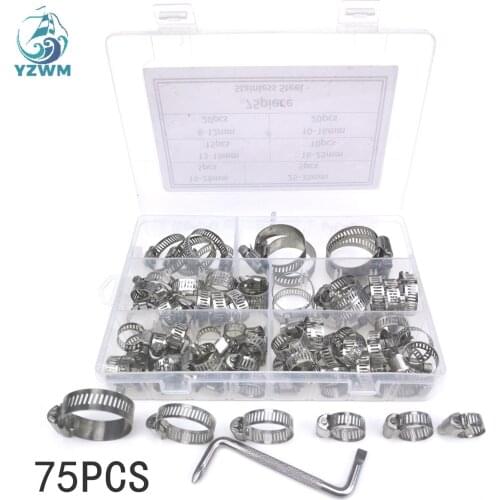 Cross Border Special 75pcs Clamp 304 Stainless Steel Throat Hoop Small American Communication Hoop Box Package