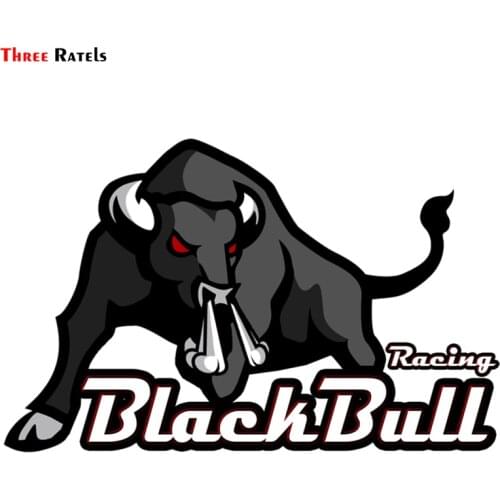 Three Ratels TRL430# 15x10cm Funny Car Stickers Black Bull Racing Pvc Colorful And Decals