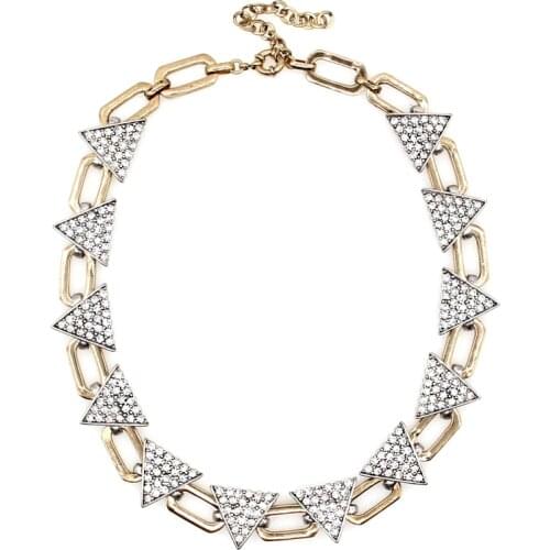 UKEN Women Chunky Necklace Fashion Chain Geometric Alloy Inlay Full Rhinestones Collar Chokers Necklaces Vintage Jewelry Bijoux