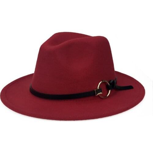 Unisex fedoras Jazz Hats Cowboy Hat For Women And Men Double-sided Color Cap Red With Black Wool Bowler Hat Wholesale 2020