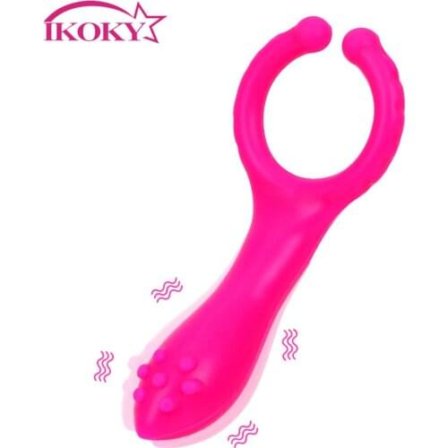 IKOKY Vagina Clitoris Stimulation Penis Vibration Clip Nipple Massage Sex Toy For Women Men Couple Sex Shop G-spot Vibrator