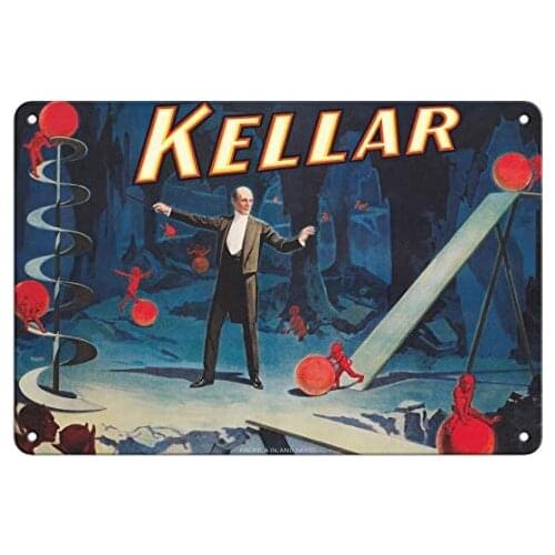 Magician Harry Kellar - Demon Globe Trick - Magic Poster c.1902- Metal Sign