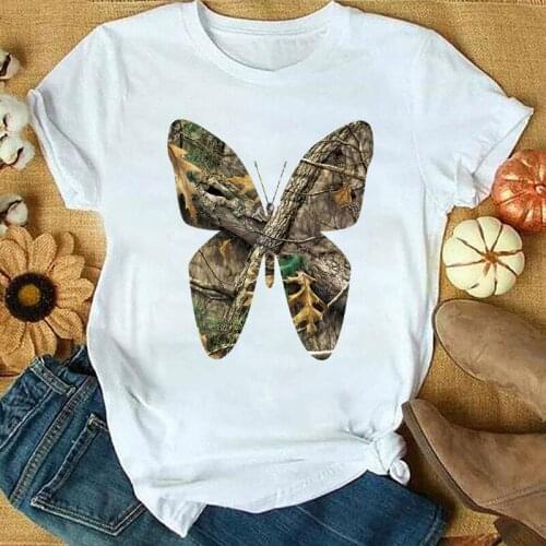 Women 2021 Butterfly Cute Printing Animal Print Summer T Shirt Lady T-shirts Tops Graphic Female Cloth Ladies Womens Tee T-Shirt