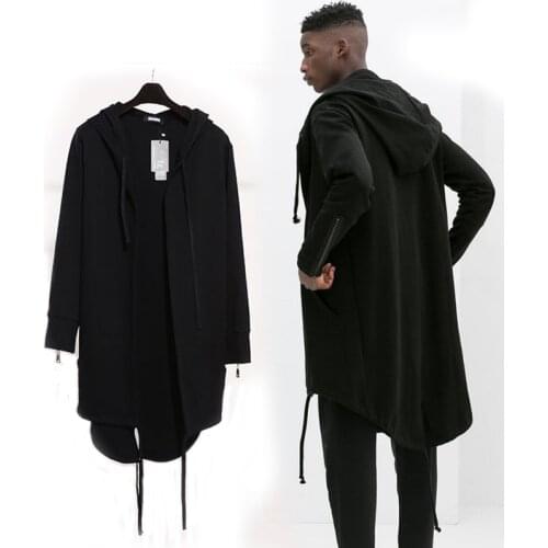 Halloween male with a hood sweatshirt medium-long cardigan mantissas outerwear cloak plus size mens clothing