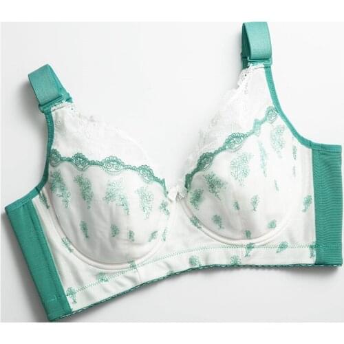 Women Full Cup Minimizer Bra Adjustable Straps Push Up Bralette Lingerie Green 42B 42C 42D 42E 42F 42G 42H 42I 42J