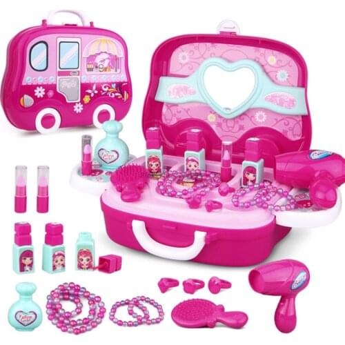 DHL 10set Children Pretend Play Kid Makeup Set Hairdressing Simulation Plastic Toy For Girls Dressing Cosmetic Travel Box