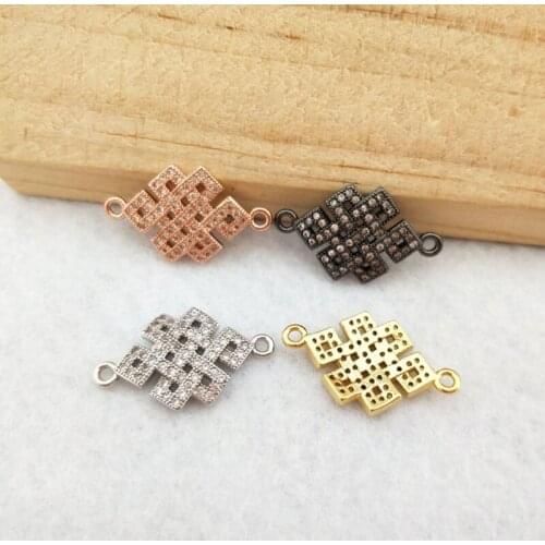 10 Pieces CZ zircon Micro Pave Connector Double Bails Beads Charm for DIY Bracelet necklace Jewelry Finding CT426