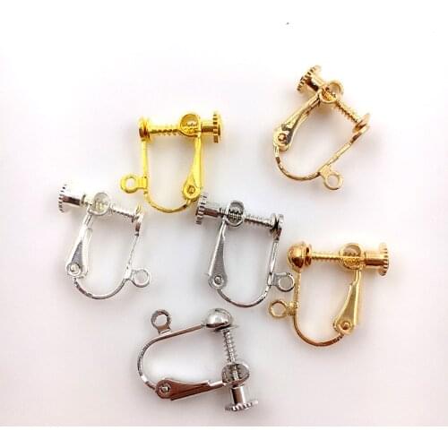 10pcs French Ear Clip Spiral Earrings Woman Part Round Line Diy Jewelry Marking Accessories Findings