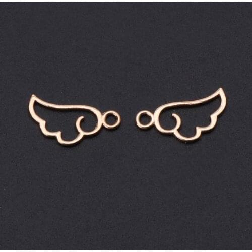 10Pcs Angel Wing Metal Frame Pendant Open Bezel Setting UV Resin Jewelry Charm Dropshipping