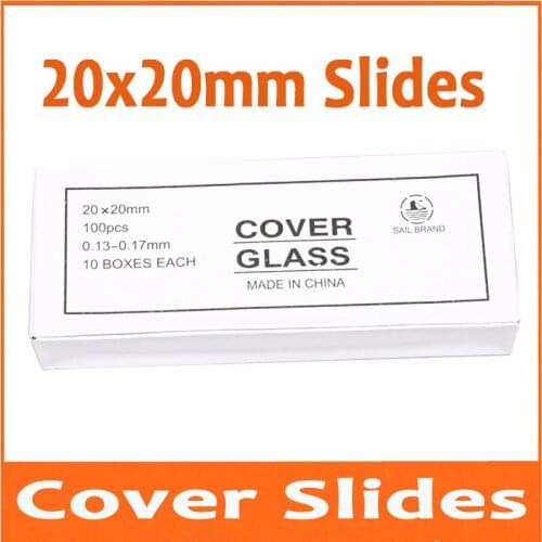 1000pcs Optical 20x20mm Length Biomicroscope Microscope Glass Slide Cover Slips Blank Slides for Lab Middle School Students