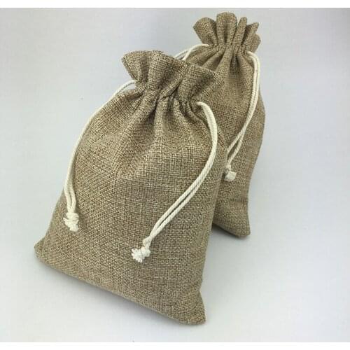 15*20cm 1000pcs Vintage Style handmade Jute Sacks Drawstring gift bags for jewelry/wedding/christmas Packaging Linen pouch Bags