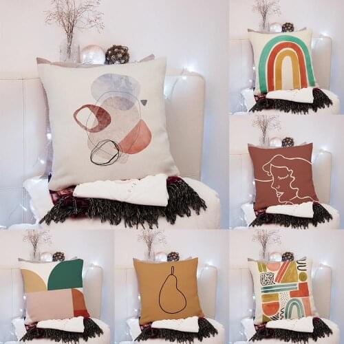 19Sty corative Throw Pillow Cover Pink Rose Gold Square Cushion Cover Short Plush Velvet Decorative Pillowcase Sofa Bed Decor