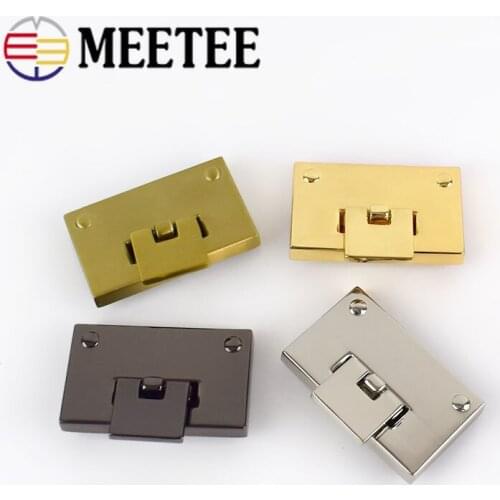 2Pcs Square 50x30mm Handbag Metal Locks Bag Twist Turn Lock For DIY Replacement Purse Snap Clasp Closure Hardware Accessories