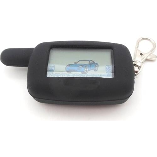 2-way LCD Remote Control Key Fob Keychain + Silicone Key Case for Russian Version Starline A6 Two Way Car Alarm System