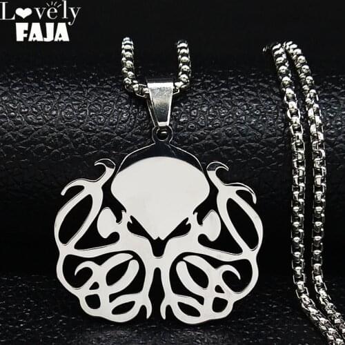 2021 Fashion Octopus Stainless Steel Silver Color Necklace for Men/Women Chain Necklace Jewelry collares N1105S03