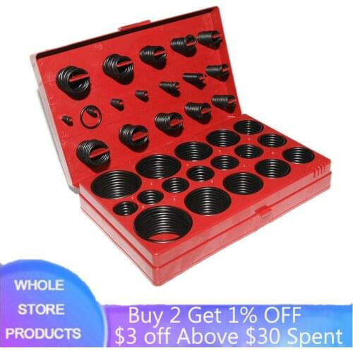 382pcs Rubber Strip Car O Ring Rubber Seal Assortment Set Kit Sealing Strips Garage Plumbing O Ring for Car Workshops Garages