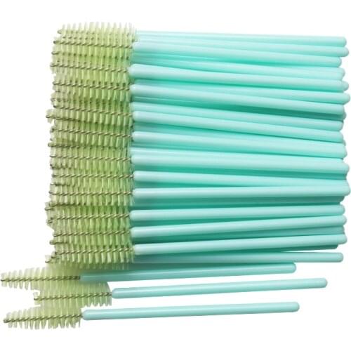 50 Pcs Disposable eyelash brushes Nylon brow brush solid Mascara Wands Applicator eyelash Cosmetic comb women Makeup tools