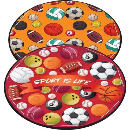 59in Kids Play Game Mats Round Baby Play Mat Foldable Football Toy Storage Mat Crawling Blanket Floor Carpet For Kids
