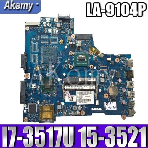 AKEMY LA-9104P original mainboard For DELL Inspiron 15-3521 5521 with I7-3517U Laptop motherboard