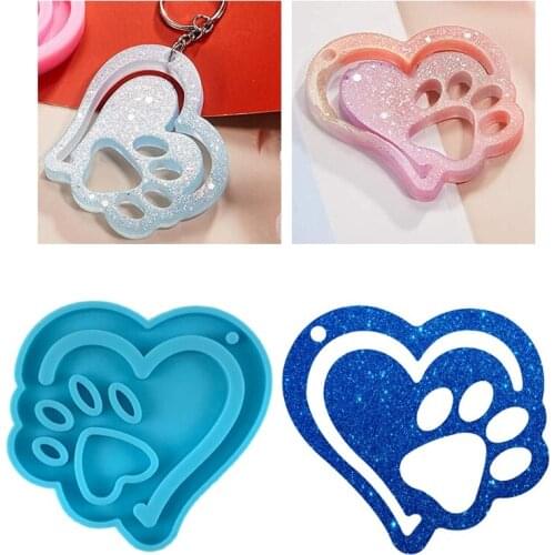 C1FC Shiny Glossy Silicone Resin Molds Dog Claw Silicone Mold DIY Keychain Pendant Jewelry Epoxy Resin Crafting Molds