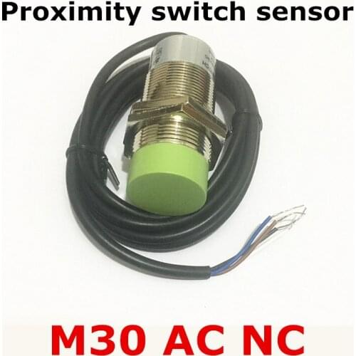 AC 90-250V NC cylinder type M30 2 wires proximity switch normally Close induction sensor non-flush distance 15mm
