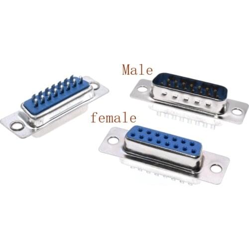 DB15 hole Female/Male Solder cup connector DB15F serial port adapter 2 row foot