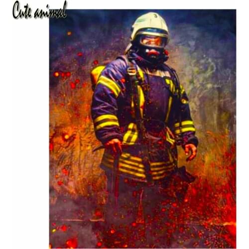 Diy 5d diamond painting Hero Fireman cross stitch set diamond embroidery full squaredrill Needlework diamond mosaic Firefighter