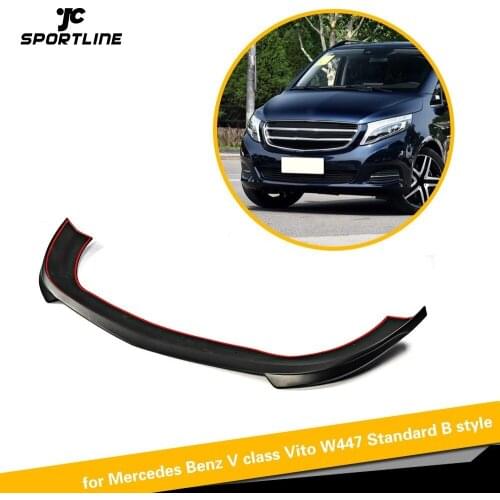 FRP Front Bumper Lip Spoiler Chin Splitters for Mercedes-Benz V class Vito W447 V250 Standard Bumper 2016 2017 2018