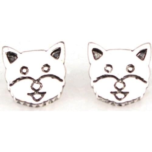 Hzew big face dog Stud Earrings Norwegian terrier dog earring