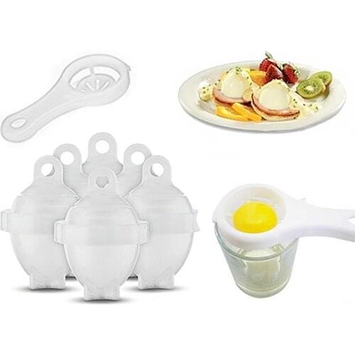7pcs/set Egg Tool with Separator Hard Boil Egg Cooker Clear Silicone Maker Without Shell Maker Egg Steamer Dropshipping